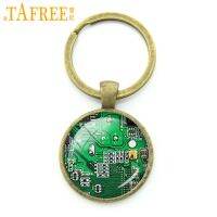 【CW】♈卍❏  TAFREE Fashion computer green Circuit Board picture key chain geek keychain nerd accessories gift KC146