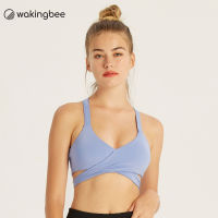 Wakingbee WB Bra (Blue) สปอร์ตบรา รุ่นขายดีที่สุด ใส่ว่ายน้ำได้ ออกกำลังกาย โยคะ วิ่ง ฟิตเนส สีพาสเทล ทรงสวย