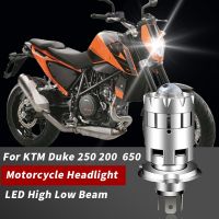 1ชิ้นสำหรับ KTM Duke 250 125 200 390 650 990 LED หลอดไฟมอเตอร์ไซค์ฟิชอาย H4สีเหลืองคู่สี