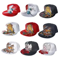 [COD] Mens and womens street trendy hat new Chinese explosion embroidery baseball cap hip-hop dance flat brim