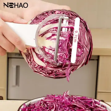 1pc Large Cabbage Shredder With Wide Mouth & Peeler, Purple Cabbage Slicer