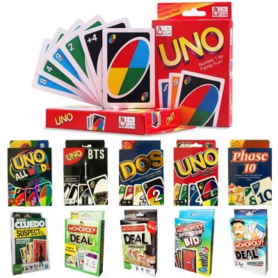 พลิกอูโน! เกมบัตร Uno เพื่อความบันเทิงสำหรับครอบครัวลายอะนิเมะการ์ตูนฟิกเกอร์เกมกระดานของขวัญคริสต์มาสสำหรับเด็ก