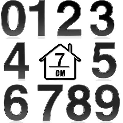7cm House Door Numbers Stickers 3D Mailbox Numbers Signs 0-9 Self Adhesive for House Apartment Office Hotel Room Mailbox Signs