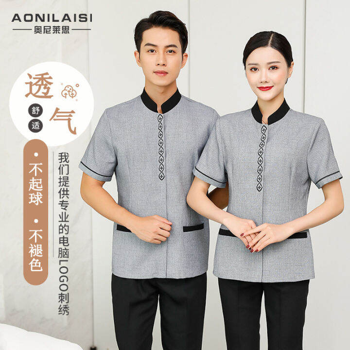 summer-cleaning-clothes-breathable-thin-ho-room-stand-collar-ho-attendant-short-sleeve-large-size