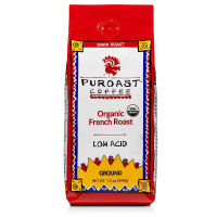 Puroast Low Acid Ground Coffee, Premium, Organic French Roast, 0.75 lb Premium Organic French Roast 0.75 Pound