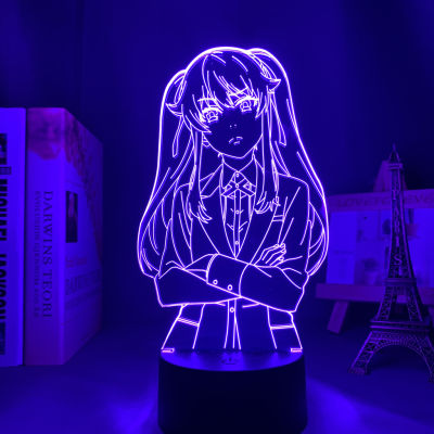 Kakegurui Meari Saotome Anime LED Light for Bedroom Decor Night Light Kids Birthday Gift Manga Room Table 3D Lamp
