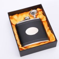 Stainless Steel Hip Flask 6oz Wine Mug Wisky Pocket Portable Bottle With Box Mini Drinkware Alcohol Bottle For Drinker Men Gifts