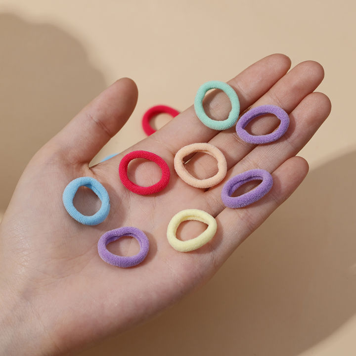แหวนผ้าเช็ดตัวสำหรับเด็ก300ชิ้นไม่ทำให้แหวนเชือกรัดผมยางรัดยางยืดเนคไทเด็กเครื่องประดับผมสำหรับเด็ก