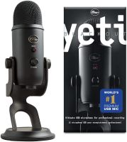 Blue Yeti Blackout USB ไมโครโฟน ไมโครโฟนบันทึกเสียงพูด แคสท์เกม พากย์เสียง "สินค้ารับประกัน 1 ปี"