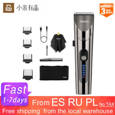 2021Xiaomi YouPin RIWA Electric Hair Clipper Men Professional Trimmer Rechargeable Steel Cutter Haircut With LED Screen With Comb
