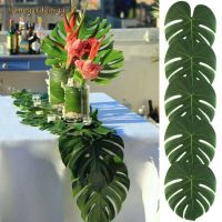 24Pcs Artificial Turtle Palm Tree Leaf Green Plants Hawaii Beach Party Home Decor