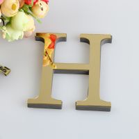 【CW】 Black/gold/silver 15cm 3d Mirror Letters Wall Stickers Logo Name Alphabet Wedding English