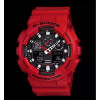 CASIO G-SHOCK รุ่น GA-100B-4ADR สีแดง ดำ สายด้าน สินค้าของเเท้ รับประกันศูนย์ CMG