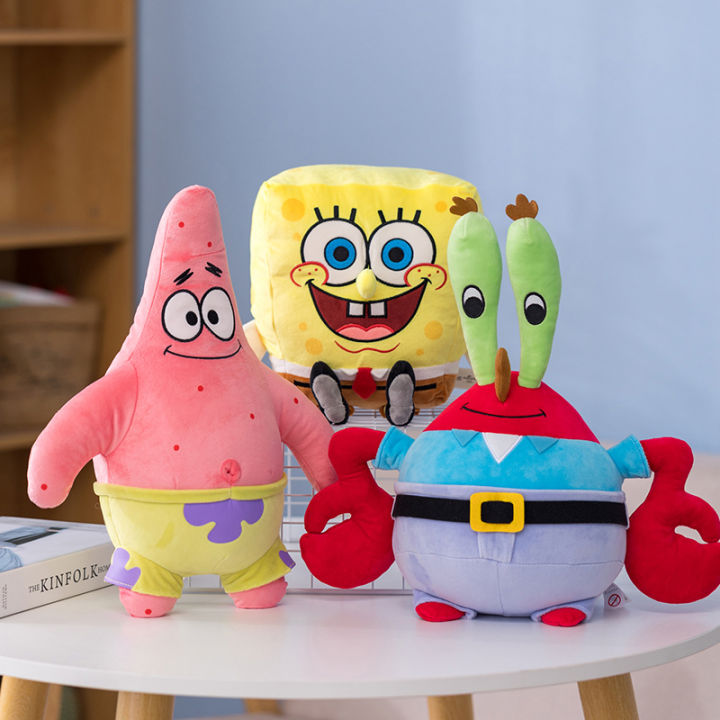 kawaii-อะนิเมะอุปกรณ์ต่อพ่วง-spongebob-ตุ๊กตาตุ๊กตาประดับห้อง-patrick-star-ตุ๊กตาของเล่นกระเป๋าเป้สะพายหลังจี้คริสต์มาสของขวัญเด็ก