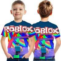 [3-15 Years Old] Roblox  New Style Multicolor Short-Sleeved Spring Summer Boys Girls Childrens Clothing Printed Tops Round Neck Cartoon Anime Korean Version T-Shirts Daily Shirts [DIY Pictures Can Be]