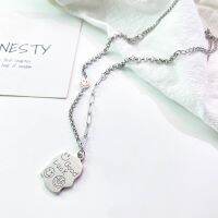 [COD] Korean version simple smiling face light luxury personality necklace fashion does fade classic basic titanium steel clavicle chain