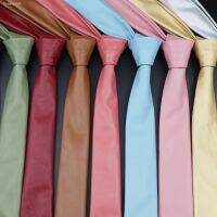 ♝☋ Mens Novelty PU Leather Ties Casual Colorful Red Black Blue Pink PU Neckties Necktie Wedding Business Suit Shirt Accessries