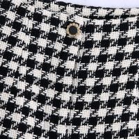 Women 2021 fashion houndstooth tweed bermuda plaid shorts vintage high waist zipper fly female short trousers mujer