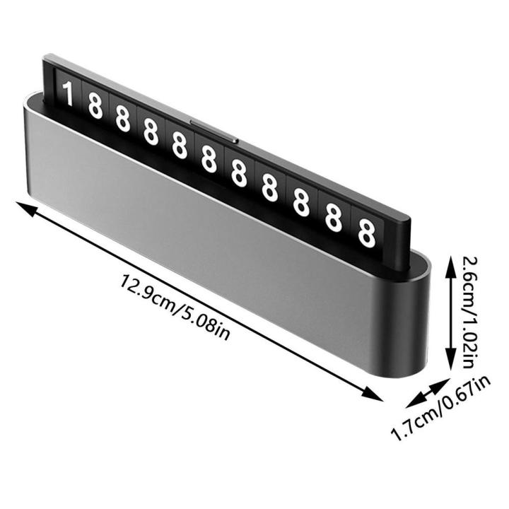 ป้ายทะเบียนอะลูมินัมอัลลอยจอดรถชั่วคราวแบบหมุนอเนกประสงค์ป้ายทะเบียนโทรศัพท์ในรถยนต์สำหรับจอดรถอุปกรณ์ตกแต่งรถยนต์