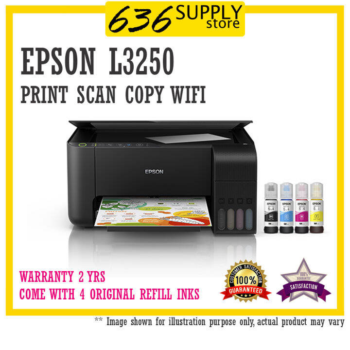 Epson EcoTank L3250 PRINT SCAN COPY WIFI REFILLABLE COME WILL 4 BOTTLES