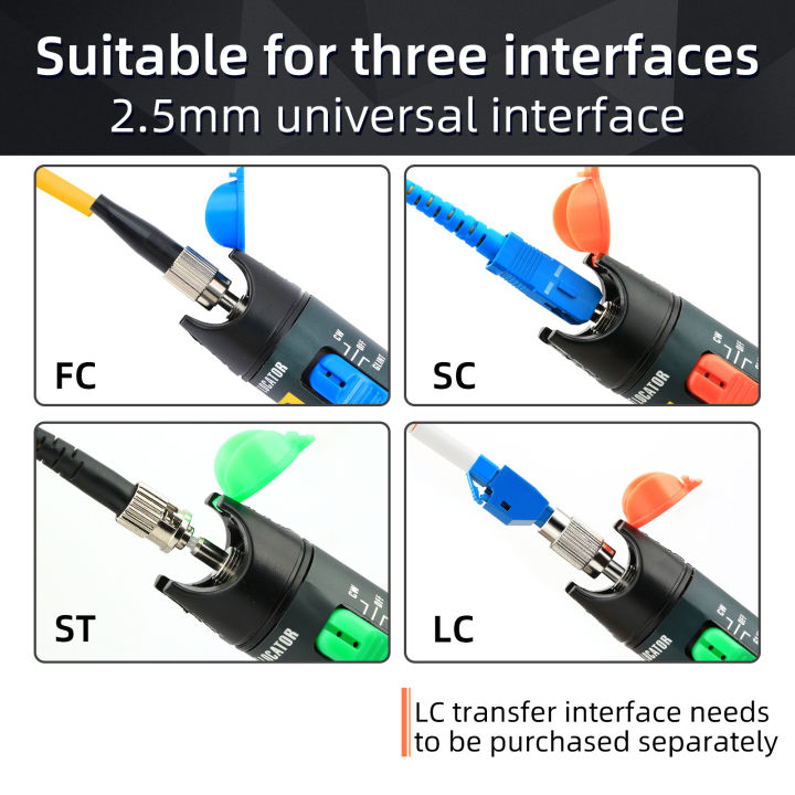 เครื่องทดสอบสายเคเบิลหาตำแหน่งความบกพร่องทางสายตา5-50mw-และ-fc-ชุดด้าย-lc-ภายนอกเกลียวด้านในตัวเชื่อมอะแดปเตอร์ชุดเครื่องมือทดสอบ
