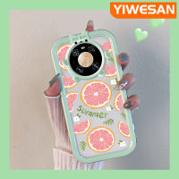 YIWESAN เคสสำหรับ Huawei Mate 40 Pro เคสการ์ตูนน่ารักสีชมพูฤดูร้อนมะนาวสีสันสดใสเคสโทรศัพท์โปร่งใสสัตว์ประหลาดน้อยเลนส์กล้องถ่ายรูปเคสกันกระแทกกันกระแทก