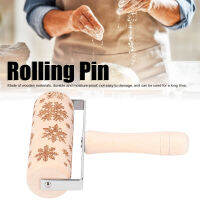 【คลังสินค้าพร้อม】Christmas Rolling Pin ไม้คริสต์มาสสลักลายนูน Rolling Pin Dough Stick Baking ToolLarge Snowflake