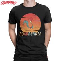 Vintage Retro Roadrunner Silhouette Men T Shirts Roadrunner Wile E Coyote Tee Shirt Pure Cotton Tshirt Clothes