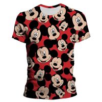 2023 Customized Fashion Mickey Mouse Print Womens T-Shirt Cartoon Summer Top 3d Pattern Mens and Womens Short Sleeve 9527 Womens，Contact the seller for personalized customization