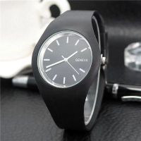 【July】 Foreign trade explosive silicone watch stock geneva Geneva student ultra-thin womens candy-colored quartz women