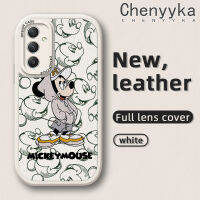 Chenyyyka เคสปลอกสำหรับ Samsung A14 A34 A54 5G เคสมิกกี้เมาส์แฟชั่นลายการ์ตูนใหม่ซิลิโคนนิ่มฝาหลังเคสใส่โทรศัพท์หนังเคสกันกระแทกเลนส์กล้องถ่ายรูปเคสป้องกันรวมทุกอย่าง