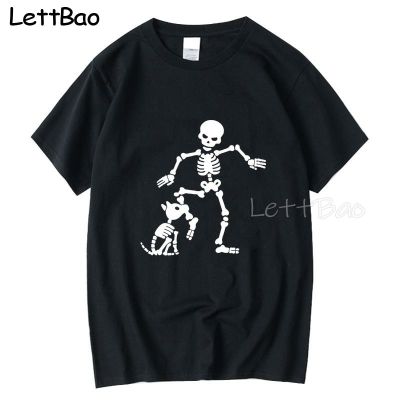 Funny Skeleton T Shirt For Men Cotton Tee Anime Manga Tshirts Short Sleeved Printed Shirt Clothing Mens Cotton 100%