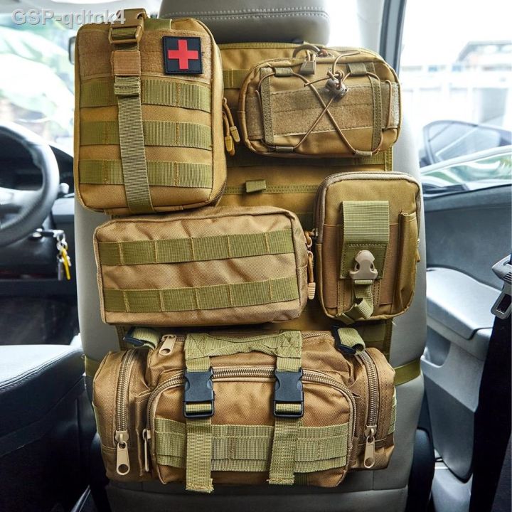 Molle Tactical Seat Back Organizer Panel with Pouches, Universal Fit For  Vehicle Car, Khaki