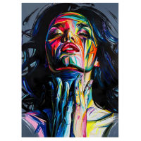 Colorful American Woman Canvas Art Poster Native Woman Canvas Painting Living Room Home Decor Mural Picture (Unframed)