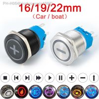 16/19/22MM Laser Customize Metal Luminous Design Push Button Switch Waterproof Latching Momentary 6V 12V 220V Word Switch Blue