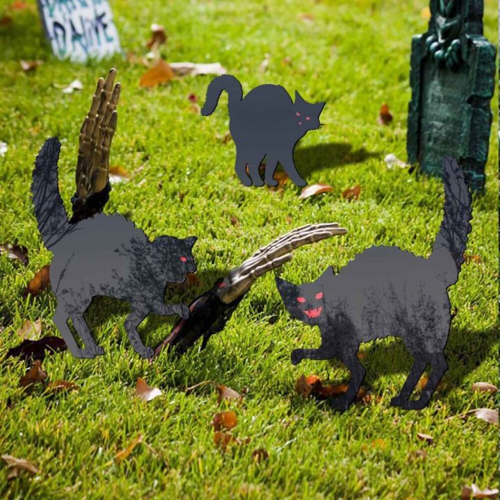 blackcat-ป้ายลานกลางแจ้งฮาโลวีนตกแต่งลานบ้านป้ายสนามหญ้าเดิมพันชั้นเทศกาลปาร์ตี้ของตกแต่งสนามหญ้าบ้าน
