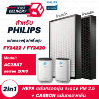 แผ่นกรองอากาศ Philips FY2422 / FY2420 สำหรับเครื่องฟอกอากาศ เครื่องกรองอากาศ Philips รุ่น AC2887 series 2000 แผ่นกรองเครื่องฟอกอากาศ Hepa + Carbon Filter