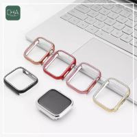 Daimond Case สำหรับใช้กับ AW Smart Watch แบบ PC เงา มีแถบเพชร case for series 8 ultra 7 6 5 se 4 3