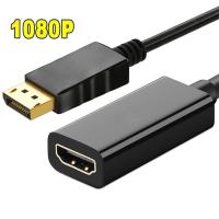 【Sleek】 1080P 4K DP To HDMI-พอร์ตแสดงภาพอะแดปเตอร์ที่เข้ากันได้กับพอร์ตแสดงผลตัวผู้-ตัวเมียอะแดปเตอร์สายแปลงสัญญาณสำหรับแล็ปท็อปเดลล์ HDTVPC