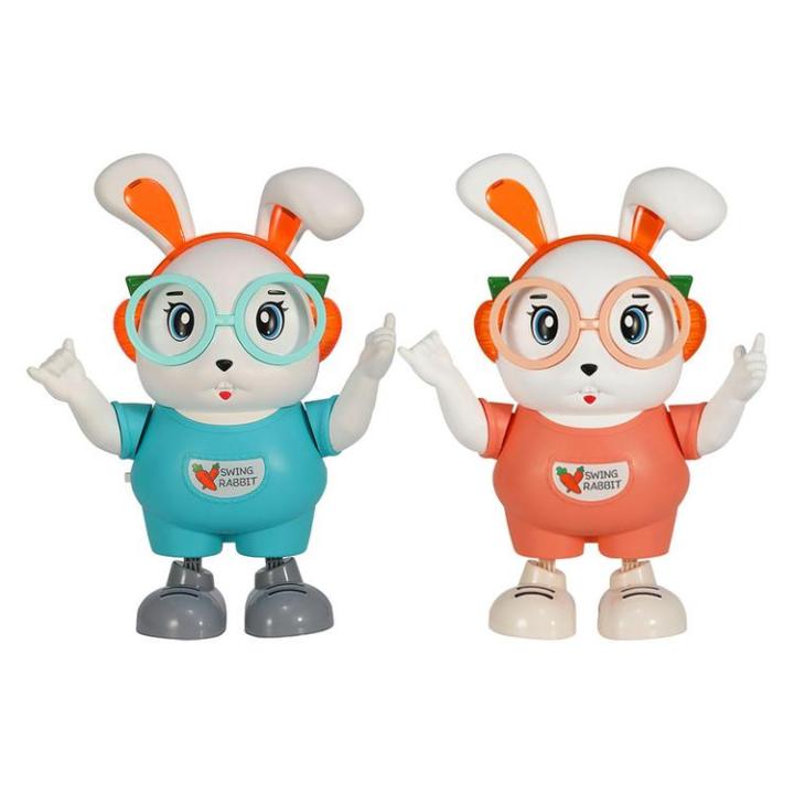 Music Toys Cute Rabbit with Music and Flashing Lights Interactive Animal Toy  Early Learning Educational Musical Toy Gift for Boys and Girls competent |  