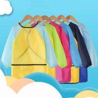 ✻❄ 5-8Y Children Long Sleeve Apron Drawing Painting Sand Tower Smock Kids Craft Art for Home Travel Outdoor Apron Games Children