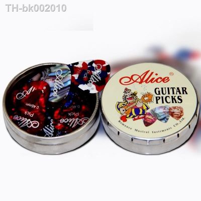 ☊ 12pcs Alice Acoustic Electric Guitar Picks Plectrums and 1 Round Metal Picks Box Case Free Shipping