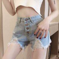 Internet Celebrity High Waist Denim Shorts For Women Summer 2023 New Korean-Style Chic And Unique Slimming Versatile Ripped Hot Pants Outerwear