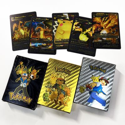 บัตรสีทองโปเกมอนฝรั่งเศส/สเปน/อังกฤษการ์ด GX โลหะคอลเลกชันเกม PIKACHU Charizard Golden V Vmax สัตว์เลี้ยงสไปรต์การ์ดพร้อม Stockjssdv9ec82