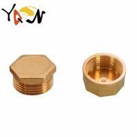 1PC 1/8 1/4 3/8 1/2 3/4 1 BSP Male/Female Thread Brass Pipe Hex Head Brass End Cap Plug Fitting Coupler Connector Adapter