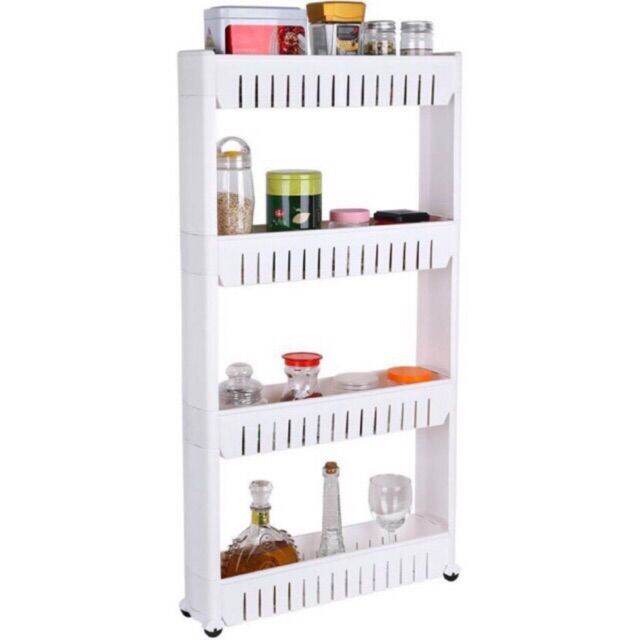 4 Layer Moving Rack Kitchen Storage Shelf Wall Home Bedroom