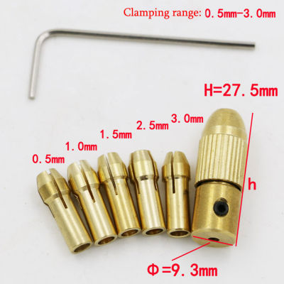 HH-DDPJ7pcs Mini Drill Chucks 0.5-3.0mm Fit For Micro Twist Electronic Dremel Drill Collet Clamp Set Power Tool Accessories With Wrench