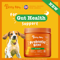 Zesty Paws Probiotic Bites for Dogs Gut Health [รสฟักทอง] (แบบนุ่ม 90 เม็ด) (หมดอายุ:01/2024) [อาหารเสริมสุนัขสำหรับบำรุงระบบย่อยอาหาร เสริมสร้างภูมิคุ้มกัน]