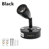 Bedside Spotlight Reading Lamp With USB Interface Touch Switch RV Boat LED Light Wall Mounted Camper Trailer Motorhome Lighting