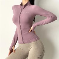 Autumn Seamless Sports Coat Women Zipper Training Quick Dry Fitness Running Jacket Stand-up Collar Tight Gym Clothing Yoga Tops